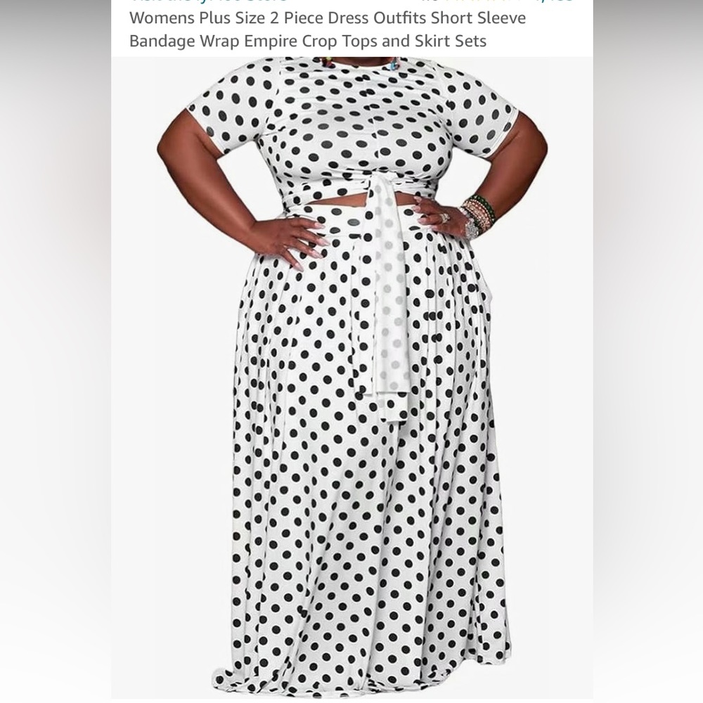 Plus size Two piece Boho maxi skirt and bandage crop top